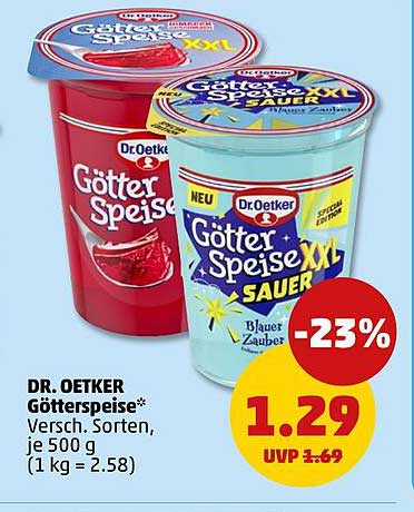 DR. OETKER Götterspeise* Versch. Sorten, je 500 g (1 kg = 2.58)