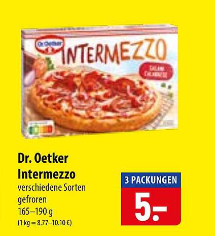 Dr. Oetker Intermezzo verschiedene Sorten gefroren 165–190 g
