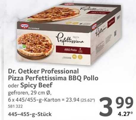 Dr. Oetker Professional Pizza Perfettissima BBQ Pollo oder Spicy Beef