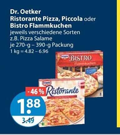 Dr. Oetker Ristorante Pizza, Piccola oder Bistro Flammkuchen