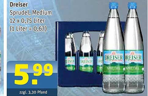 Dreiser Sprudel, Medium 12 x 0,75 Liter (1 Liter = 0,67)
