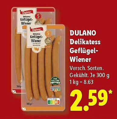 DULANO Delikatess Geflügel-Wiener