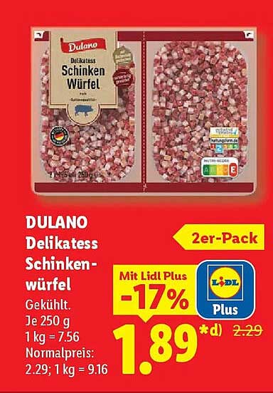 DULANO Delikatess Schinken-würfel