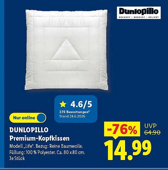 DUNLOPILLO Premium-Kopfkissen