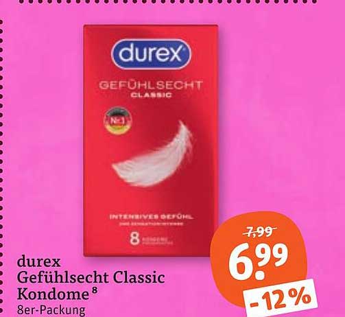 durex Gefühlscht Classic Kondome 8 8er-Packung