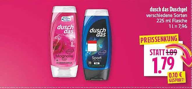duschdas verschiedene Sorten 225 ml Flasche 1 l = 7,96