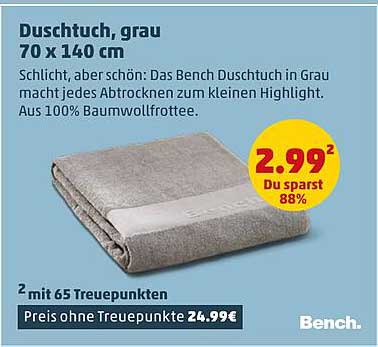 Duschtuch, grau 70 x 140 cm