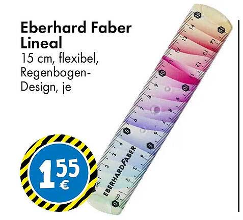 Eberhard Faber Lineal 15 cm, flexibel, Regenbogen-Design, je