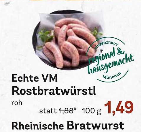 Echte VM Rostbratwürstl roh