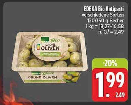 EDEKA Bio Antipasti verschiedene Sorten 120/150 g Becher