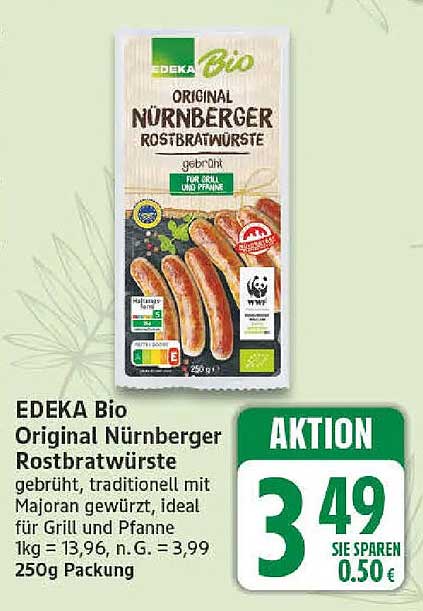 EDEKA Bio Original Nürnberger Rostbratwürste