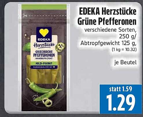 EDEKA Herzstücke Grüne Pfefferonen