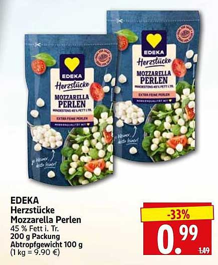 EDEKA Herzstücke Mozzarella Perlen
