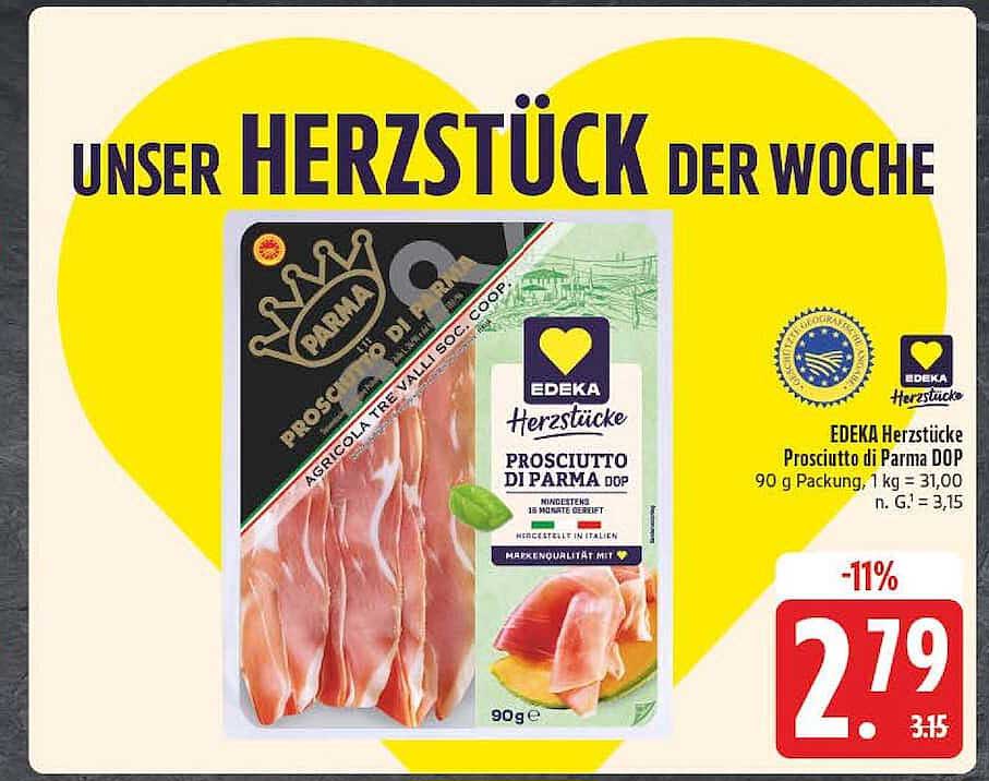 EDEKA Herzstücke Prosciutto di Parma DOP