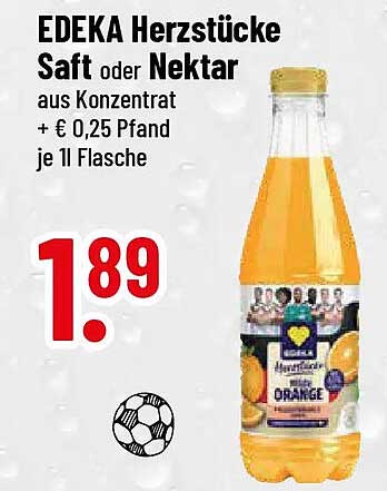 EDEKA Herzstücke Saft oder Nektar aus Konzentrat + € 0,25 Pfand je 1l Flasche