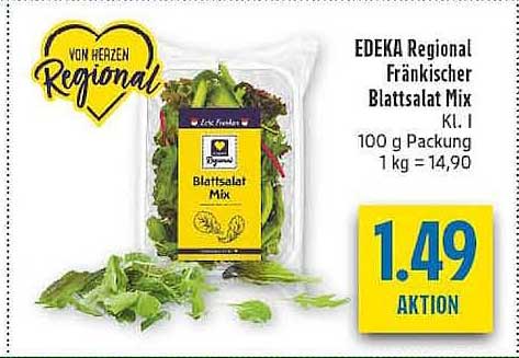 EDEKA Regional Fränkischer Blattsalat Mix Kl. I