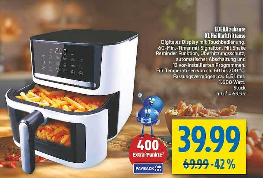 EDEKA zuhause XL Heißluftfritteuse