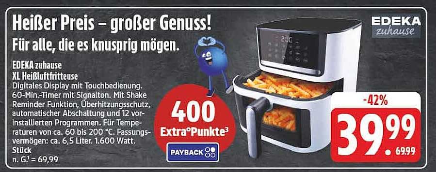 EDEKA zuhause XL Heißluftfritteuse