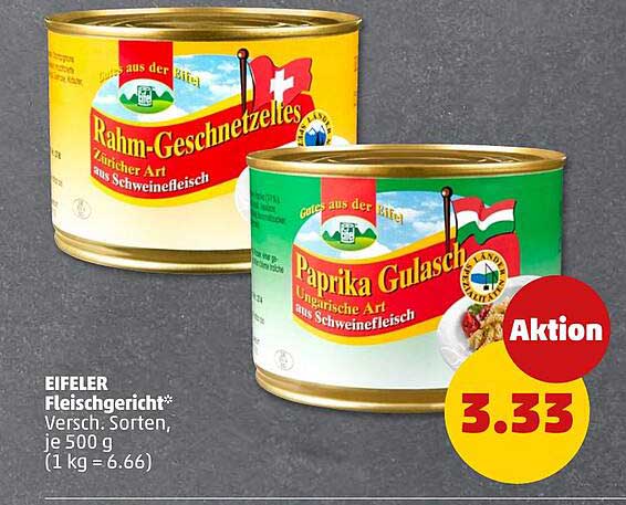 EIFLER Fleischgericht* Versch. Sorten, je 500 g (1 kg = 6.66)