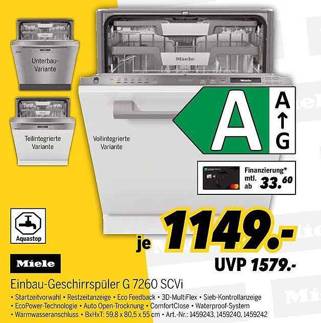 Einbau-Geschirrspüler G 7260 SCVi