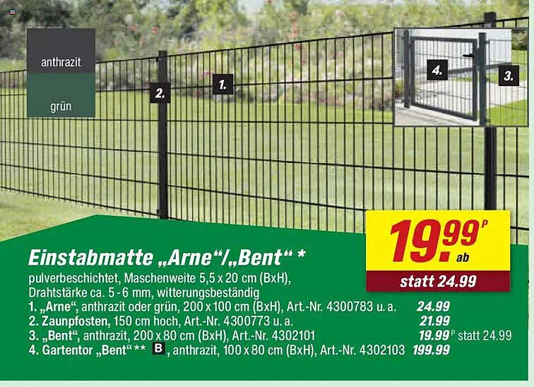 Einstabmatte „Arne“/„Bent“