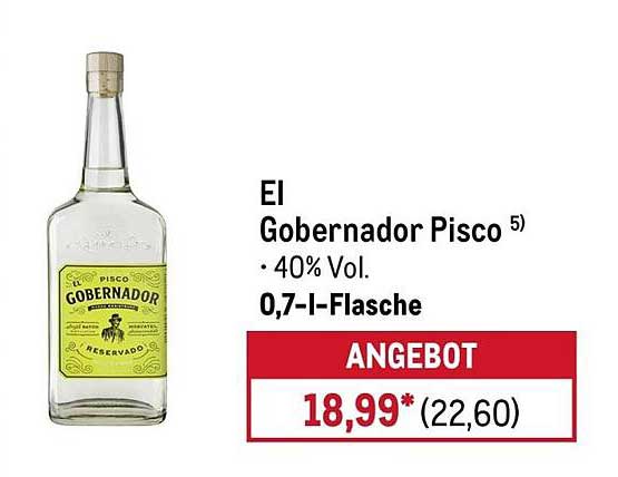 El Gobernador Pisco 5) • 40% Vol. 0,7-l-Flasche