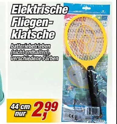 Elektrische Fliegenklatsche batteriebetrieben (nicht enthalten) verschiedene Farben