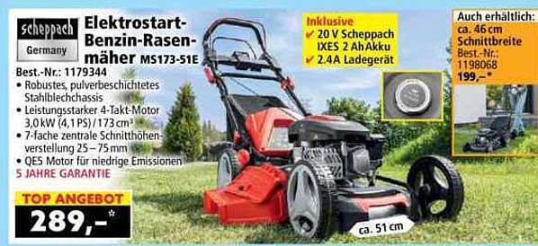 Elektrostart-Benzin-Rasenmäher MS173-51E