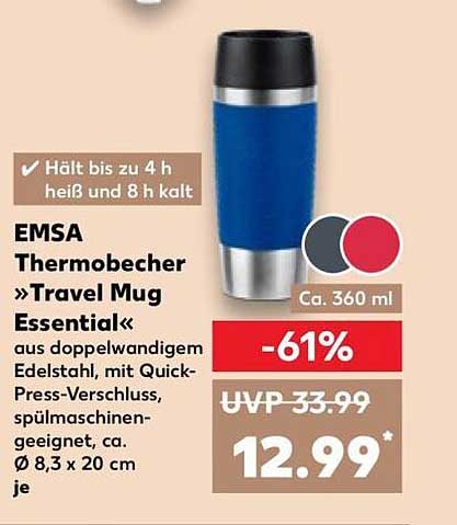 EMSA Thermobecher »Travel Mug Essential«