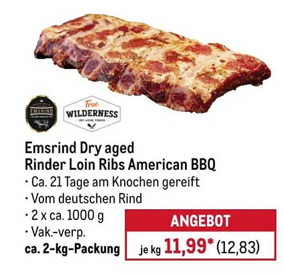 Emsrind Dry aged Rinder Loin Ribs American BBQ