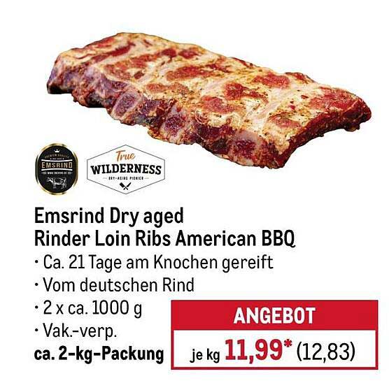 Emsrind Dry aged Rinder Loin Ribs American BBQ