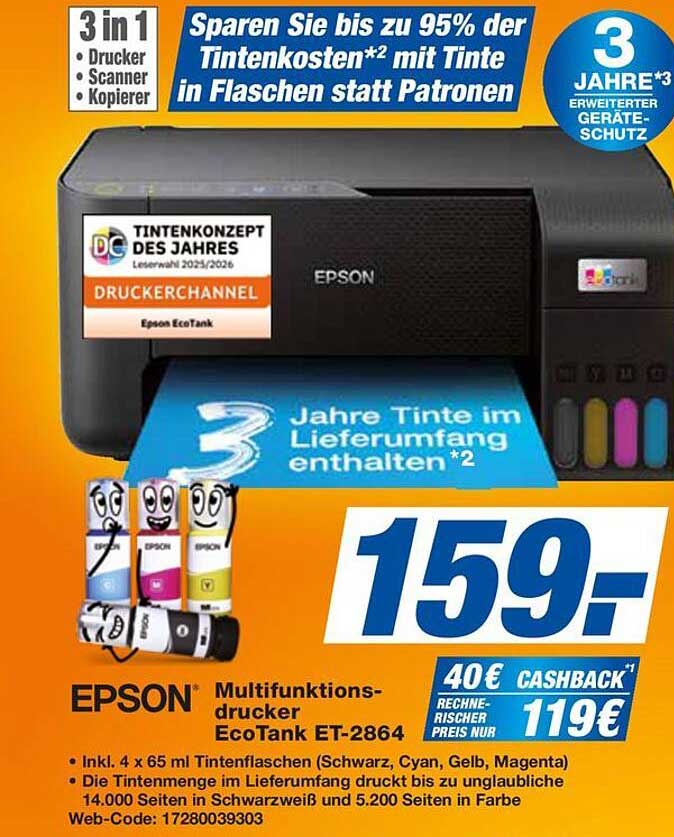 EPSON Multifunktionsdrucker EcoTank ET-2864