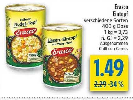 Erasco Eintopf verschiedene Sorten 400 g Dose