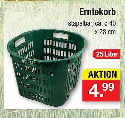 Erntekorb stapelbar, ca. ø 40 x 28 cm
