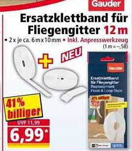 Ersatzklettband für Fliegengitter 12 m
