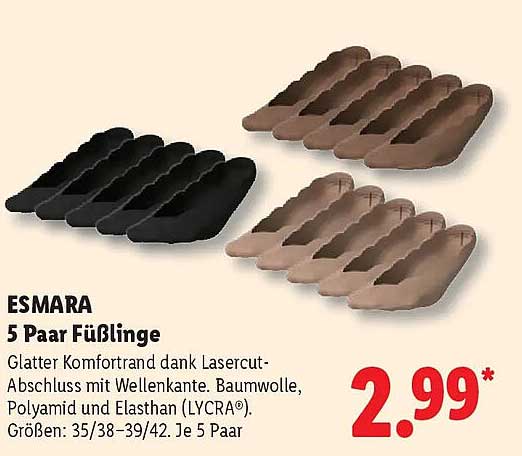 ESMARA 5 Paar Fußlinge