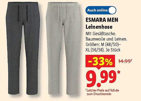 ESMARA MEN Leinenhose