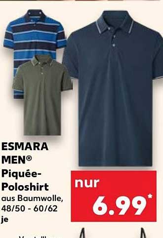 ESMARA MEN® Piqué-Poloshirt aus Baumwolle, 48/50 - 60/62 je