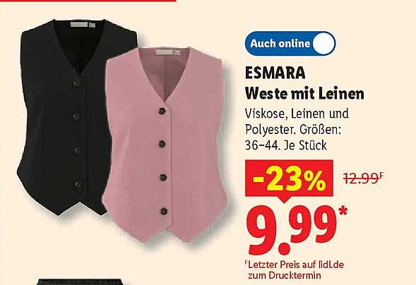ESMARA Weste mit Leinen