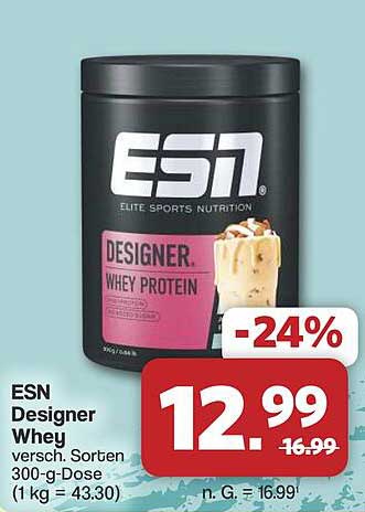 ESN Designer Whey versch. Sorten 300-g-Dose (1 kg = 43.30)