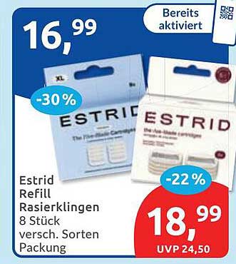 Estrid Refill Rasierklingen 8 Stück versch. Sorten Packung