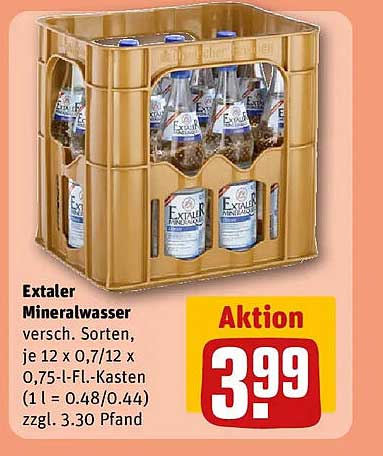 Extaler Mineralwasser versch. Sorten, je 12 x 0,7/12 x 0,75-l-FL-Kasten