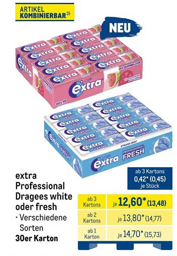 extra Professional Dragees white oder fresh