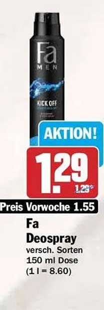 Fa Deospray versch. Sorten 150 ml Dose (1 l = 8.60)