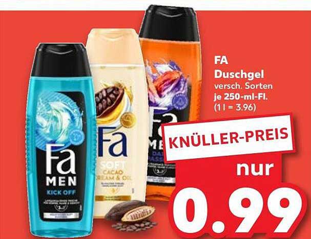 FA Duschgel versch. Sorten je 250-ml-Fl. (1 l = 3,96)