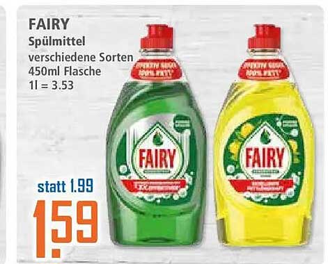 FAIRY Spülmittel verschiedene Sorten 450ml Flasche 1l = 3.53