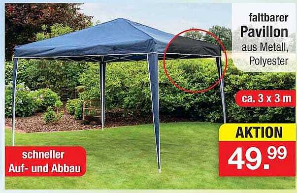 faltbarer Pavillon aus Metall, Polyester