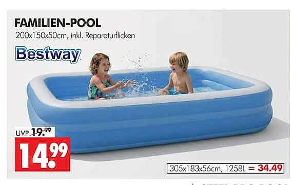 FAMILIEN-POOL 200x150x50cm, inkl. Reparaturflicken Bestway