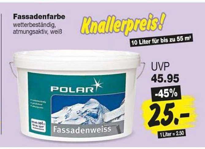 Fassadenfarbe wetterbeständig, atmungsaktiv, weiß