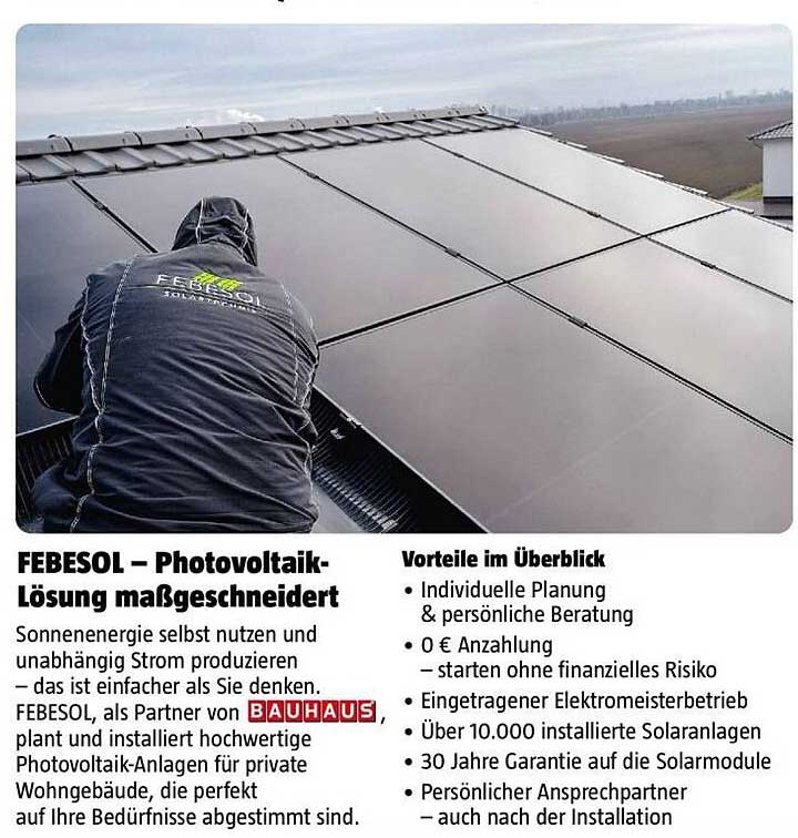 FEBESOL – Photovoltaik-Lösung maßgeschneidert